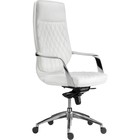 Кресло для руководителя Isida металл/экокожа, хром/белый 65x59x123 см - фото 110625861