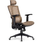 Кресло игровое Lanus пластик/ткань, черный/коричневый 68x62x117 см - Фото 1