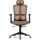 Кресло игровое Lanus пластик/ткань, черный/коричневый 68x62x117 см - Фото 3