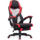 Кресло игровое Brun пластик/ткань/сетка, черный/черный/красный 61x55x110 см - Фото 2