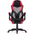 Кресло игровое Brun пластик/ткань/сетка, черный/черный/красный 61x55x110 см - Фото 4