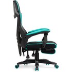 Кресло игровое Brun пластик/ткань/сетка, черный/черный/голубой 61x55x110 см - Фото 5