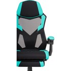 Кресло игровое Brun пластик/ткань/сетка, черный/черный/голубой 61x55x110 см - Фото 10