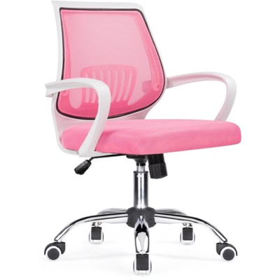 Кресло детское Ergoplus металл/ткань, хром/розовый 61x55x84 см