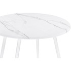 Стол деревянный Абилин мрамор белый/матовый металл, белый 90x90x76 см - Фото 3