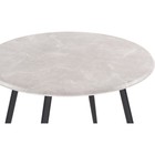 Стол деревянный Абилин мрамор светло-серый/черный матовый металл, черный 100x100x76 см  (артикул 10510141)  большой выбор товаров оптом и в розницу по низким ценам с доставкой