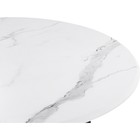 Стол деревянный Абилин мрамор белый/черный матовый металл, черный 100x100x76 см - Фото 4