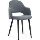 Стул на металлокаркасе Гутрид металл/велюр, черный/серый 51x56x82 см 10510146