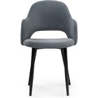 Стул на металлокаркасе Гутрид металл/велюр, черный/серый 51x56x82 см 10510146