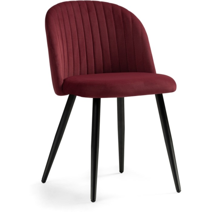 Стул на металлокаркасе Gabi 1 металл/велюр, черный/красный 50x54x78 см - Фото 1