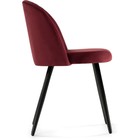 Стул на металлокаркасе Gabi 1 металл/велюр, черный/красный 50x54x78 см - Фото 2