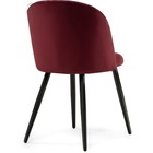 Стул на металлокаркасе Gabi 1 металл/велюр, черный/красный 50x54x78 см - Фото 3