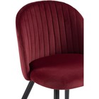 Стул на металлокаркасе Gabi 1 металл/велюр, черный/красный 50x54x78 см - Фото 4