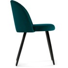 Стул на металлокаркасе Gabi 1 металл/велюр, черный/зеленый 50x54x78 см - Фото 2