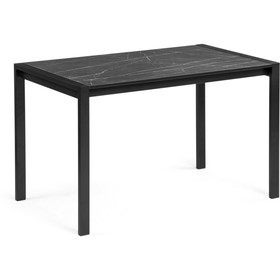 Стол деревянный Центавр файерстоун/черный матовый металл, черный 70x120x75 см