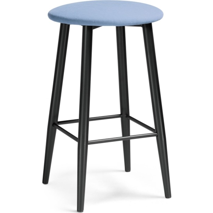 Стул барный «Гангток», 380×380×620 мм, металл/велюр, цвет чёрный/синий