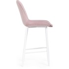 Стул барный Седа металл/велюр, белый/розовый 49x57x102 см - Фото 3