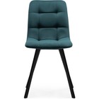 Стул на металлокаркасе Чилли металл/велюр, черный/зеленый 43,5x50x87,5 см  (артикул 10510263)  большой выбор товаров оптом и в розницу по низким ценам с доставкой