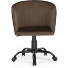 Компьютерное кресло Тибо пластик/велюр, черный/шоколад 60x60x81 см - Фото 2