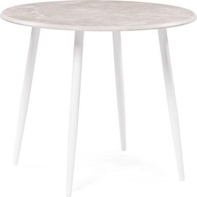 Стол деревянный Абилин мрамор светло-серый/белый матовый металл 90x90x76 см