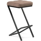 Стул барный Амаури катания металл/велюр, черный/коричневый 35x36,5x64 см - Фото 1