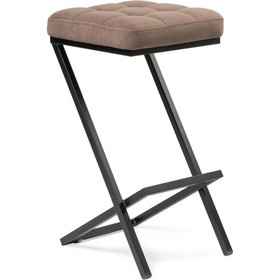 Стул барный Амаури катания металл/велюр, черный/коричневый 35x36,5x64 см