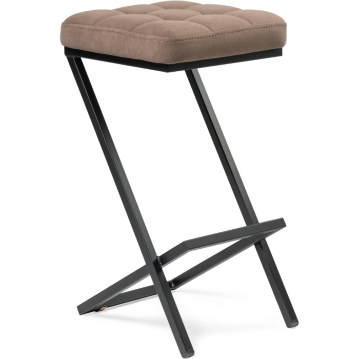 Стул барный Амаури катания металл/велюр, черный/коричневый 35x36,5x64 см - Фото 1