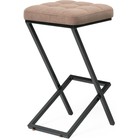 Стул барный Амаури катания металл/велюр, черный/коричневый 35x36,5x64 см - Фото 4