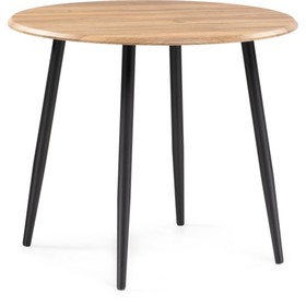 Стол деревянный Абилин металл, дуб вотан/черный 90x90x76 см