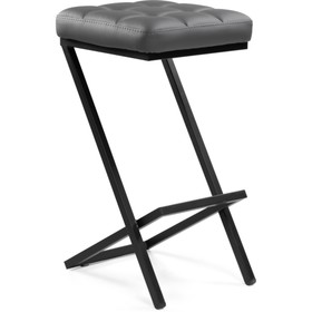 Стул барный Амаури металл/экокожа, черный/серый 35x36x64 см