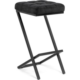 Стул барный Амаури металл/велюр, черный/черный 35x36x64 см