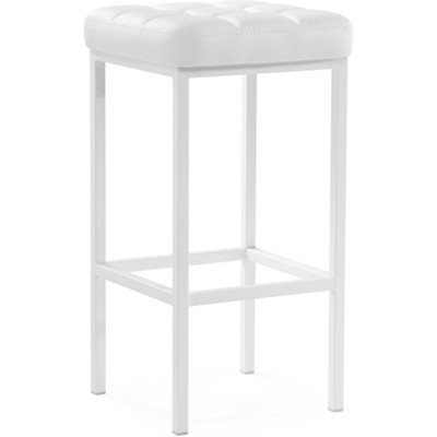 Стул барный Лофт металл/экокожа, белый/белый 35x35x65 см