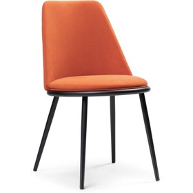 Стул на металлокаркасе Алдис металл/велюр, черный/оранжевый 50x57x81 см