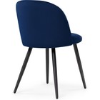 Стул на металлокаркасе Gabi 1 металл/велюр, черный/синий 49x53x79 см - Фото 4