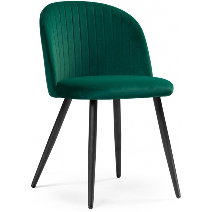 Стул на металлокаркасе Gabi 1 металл/велюр, черный/зеленый 50x54x78 см - Фото 1