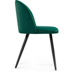 Стул на металлокаркасе Gabi 1 металл/велюр, черный/зеленый 50x54x78 см - Фото 3