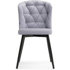 Стул на металлокаркасе Алиссум velutto 49 металл/велюр, черный/серый 48x54x85 см 10510389