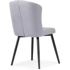 Стул на металлокаркасе Алиссум velutto 49 металл/велюр, черный/серый 48x54x85 см 10510389
