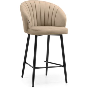 Стул барный Бэнбу velutto 05 металл/велюр, черный/бежевый 55x56x97 см