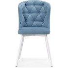 Стул на металлокаркасе Алиссум velutto 46 металл/велюр, белый/синий 48x54x85 см 10510412