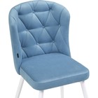 Стул на металлокаркасе Алиссум velutto 46 металл/велюр, белый/синий 48x54x85 см 10510412