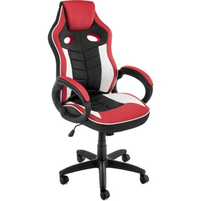 Кресло игровое Anis пластик/экокожа, черный/красный/белый 62x67x112 см