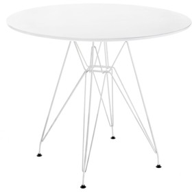 Обеденный стол Table МДФ/металл, белый 90x90x76 см