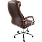 Кресло для руководителя Rich металл/экокожа, хром/коричневый 67x75x117 см - Фото 3