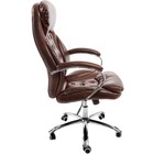 Кресло для руководителя Rich металл/экокожа, хром/коричневый 67x75x117 см - Фото 4