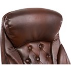 Кресло для руководителя Rich металл/экокожа, хром/коричневый 67x75x117 см - Фото 6