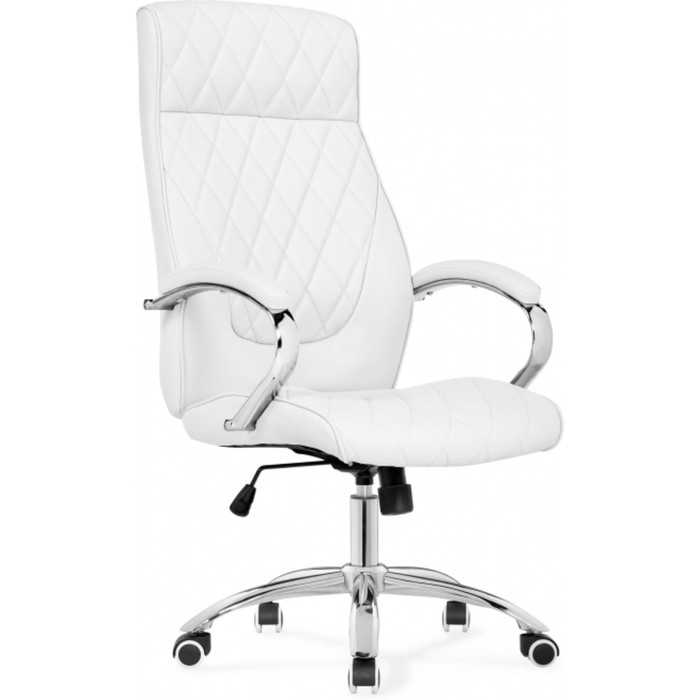 Кресло для руководителя Monte металл/экокожа, хром/белый 67x75x129 см - Фото 1