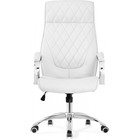 Кресло для руководителя Monte металл/экокожа, хром/белый 67x75x129 см - Фото 2