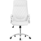 Кресло для руководителя Monte металл/экокожа, хром/белый 67x75x129 см - Фото 3
