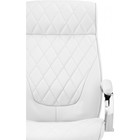 Кресло для руководителя Monte металл/экокожа, хром/белый 67x75x129 см - Фото 7
